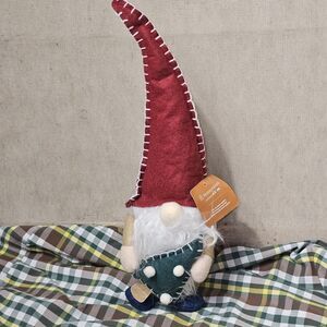 Christmas Elf Garden Gnome Holding Christmas Tree Long Pointy Hat + Furry Beard